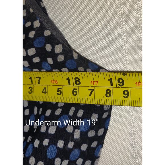 Vintage Miss Dorby Dress Sz 12 Blue Asymmetrical Bottom Chiffon Retro Preppy 80s - Picture 13 of 15